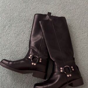 Stradivarius Black Moto Boots